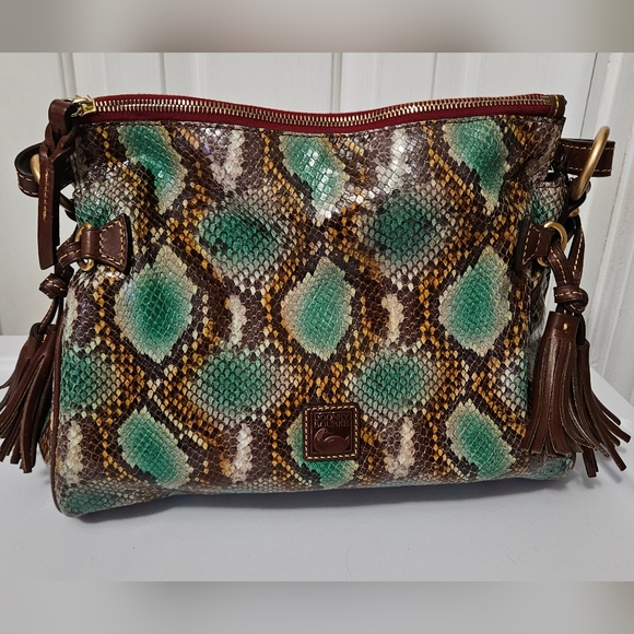 Dooney & Bourke Handbags - EUC dooney and bourke python embossed hobo bag. Exotic leather collection